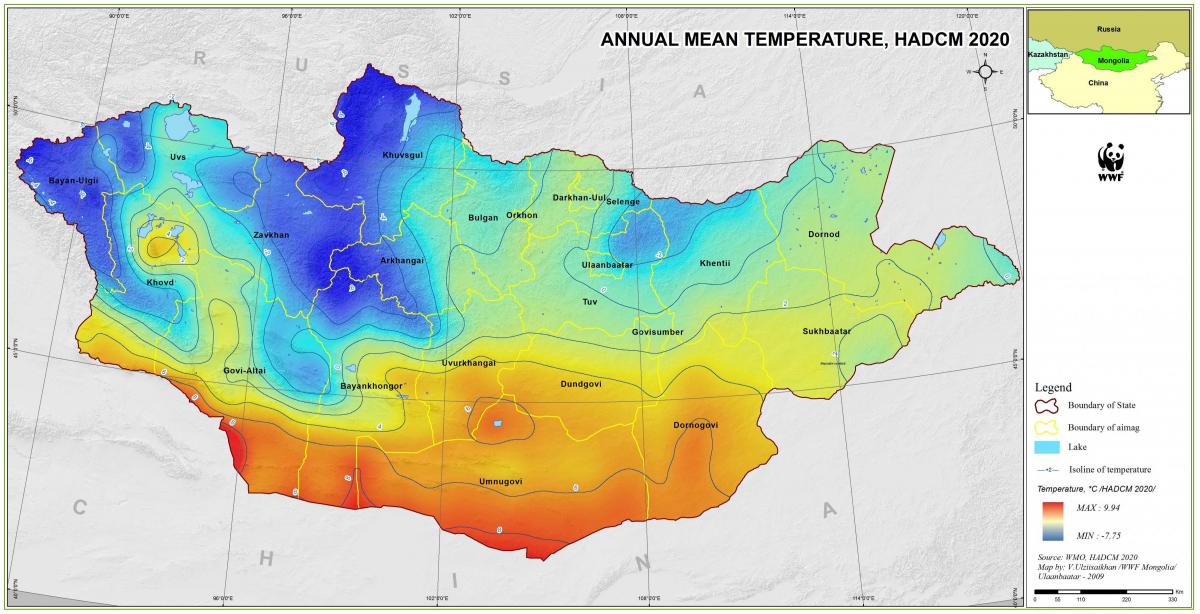 carte de la Mongolie climat 