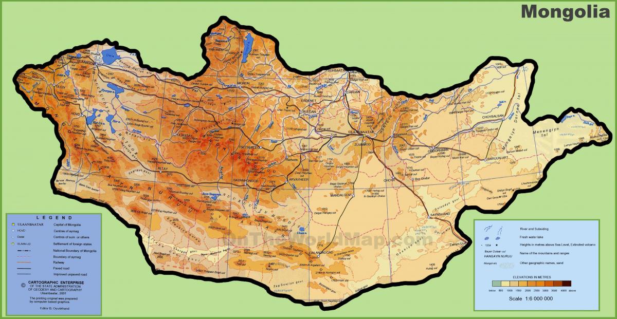 La mongolie l'emplacement de carte