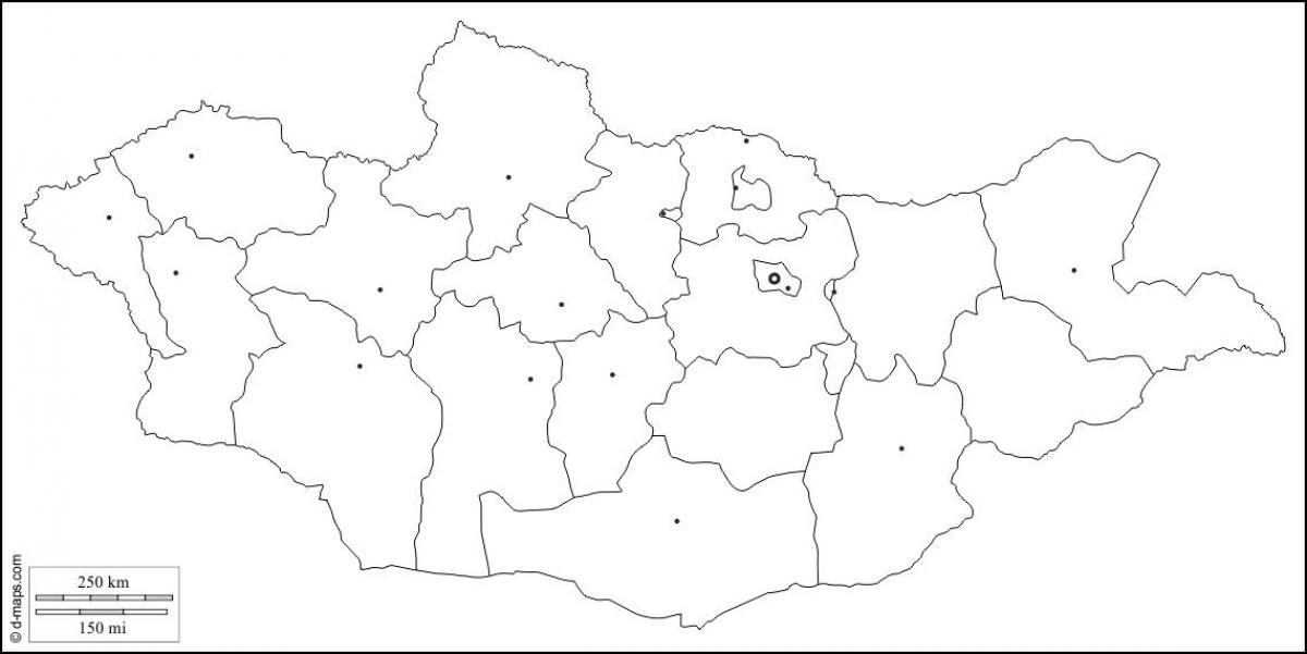 carte vierge de la Mongolie