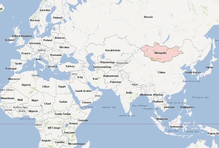 carte de la Mongolie carte de l'asie