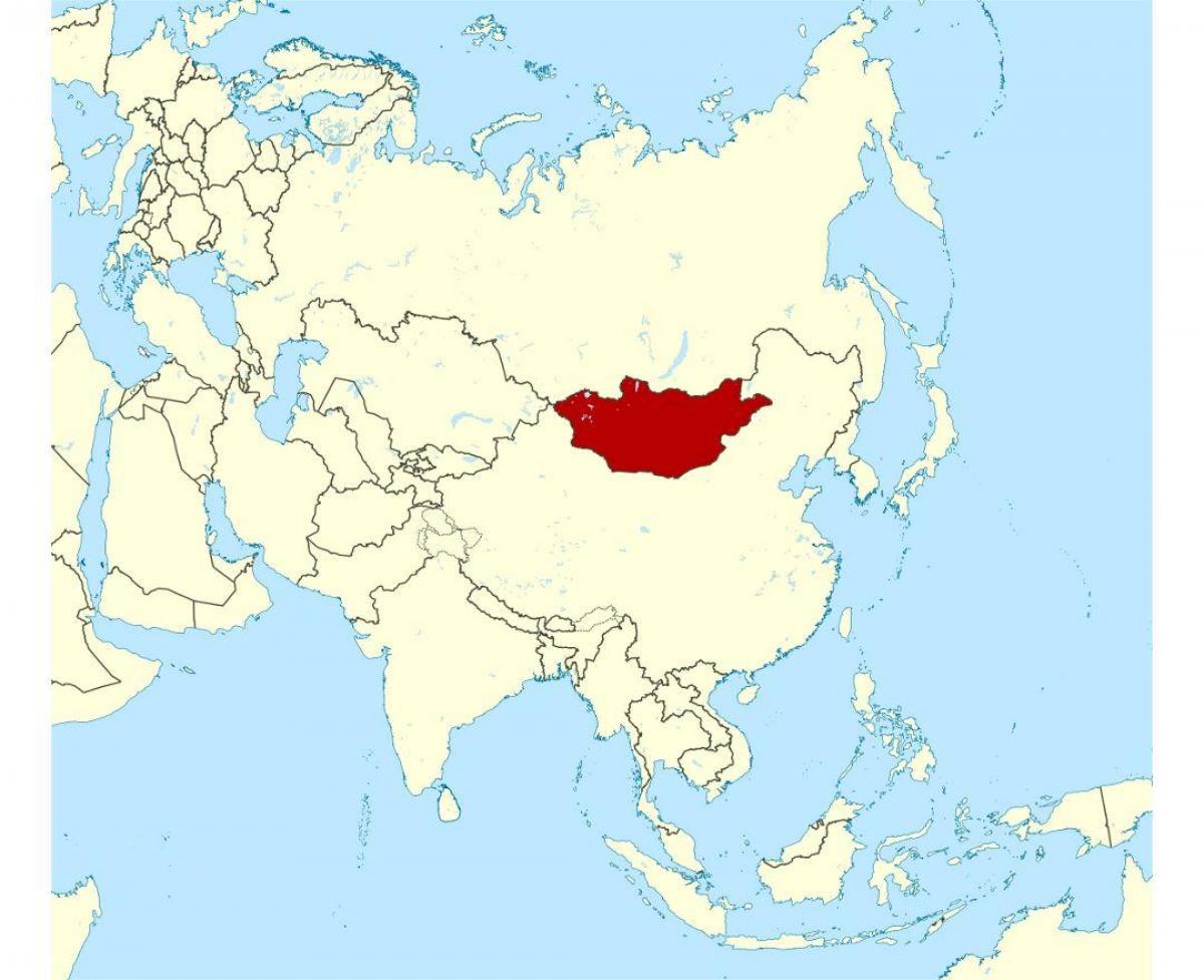 l'emplacement de la Mongolie dans la carte du monde