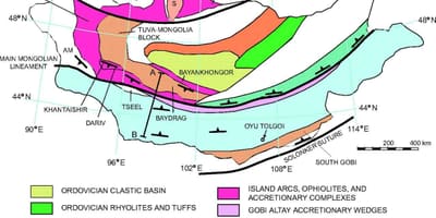 Carte de la carte géologique de la Mongolie
