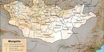 La mongolie carte géographique