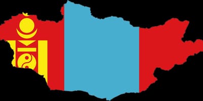 Carte de drapeau de la Mongolie