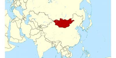L'emplacement de la Mongolie dans la carte du monde